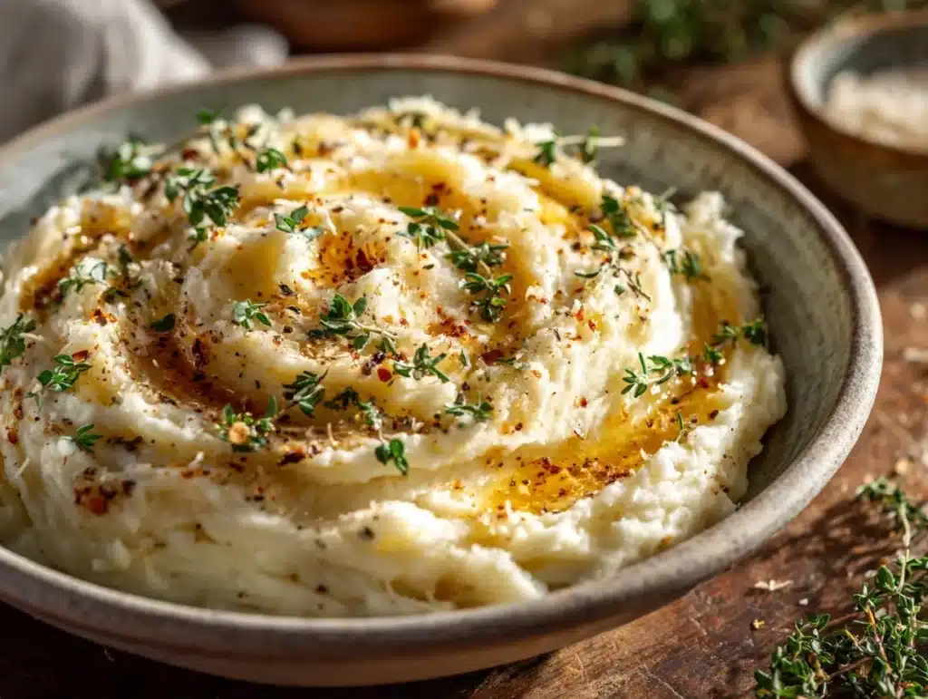 brown butter mashed turnips - featured image