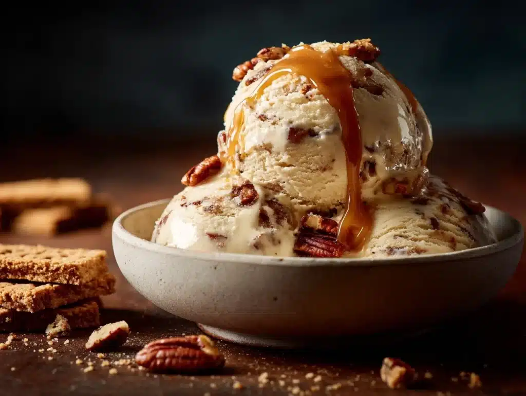 brown butter pecan pie ice cream - featured image