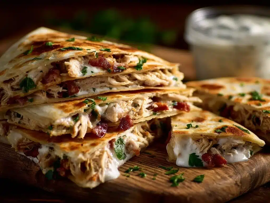 chicken bacon ranch quesadilla - featured image