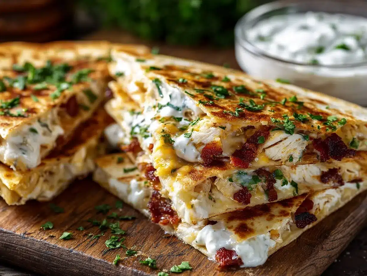 chicken bacon ranch quesadilla preparation steps
