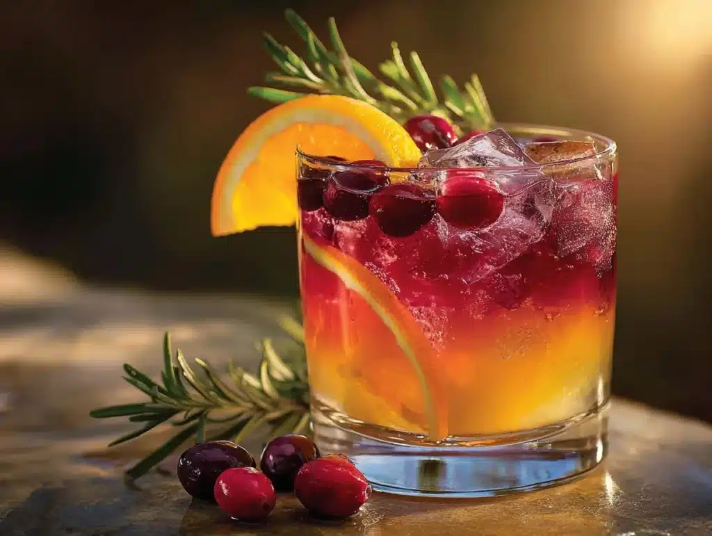 cranberry orange gin and tonic - featured image