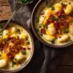 Creamy Bacon Cheddar Gnocchi Soup - featured image