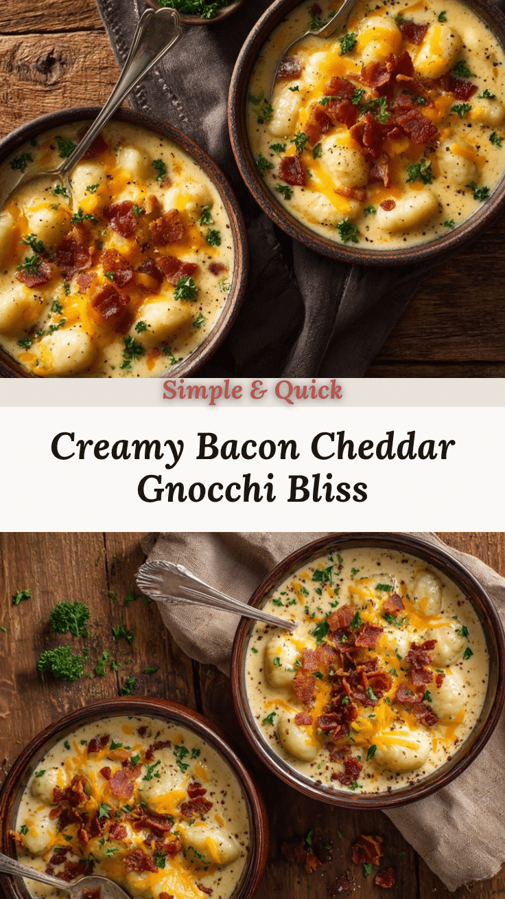 Creamy Bacon Cheddar Gnocchi Soup recipe