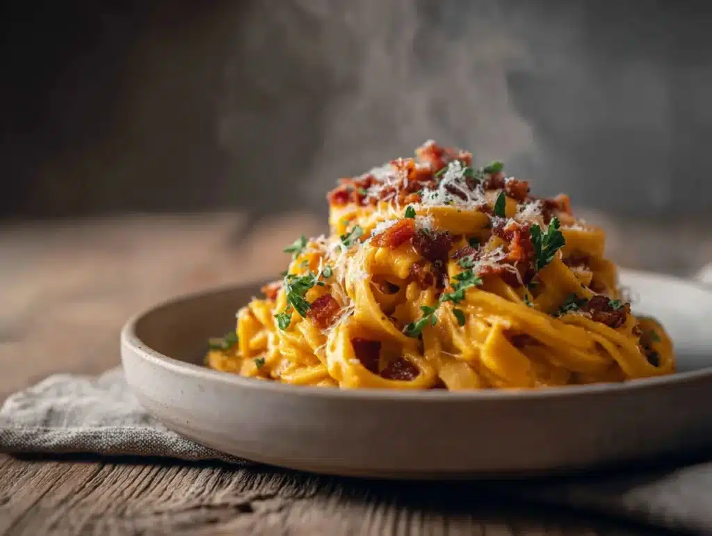 creamy butternut squash carbonara - featured image