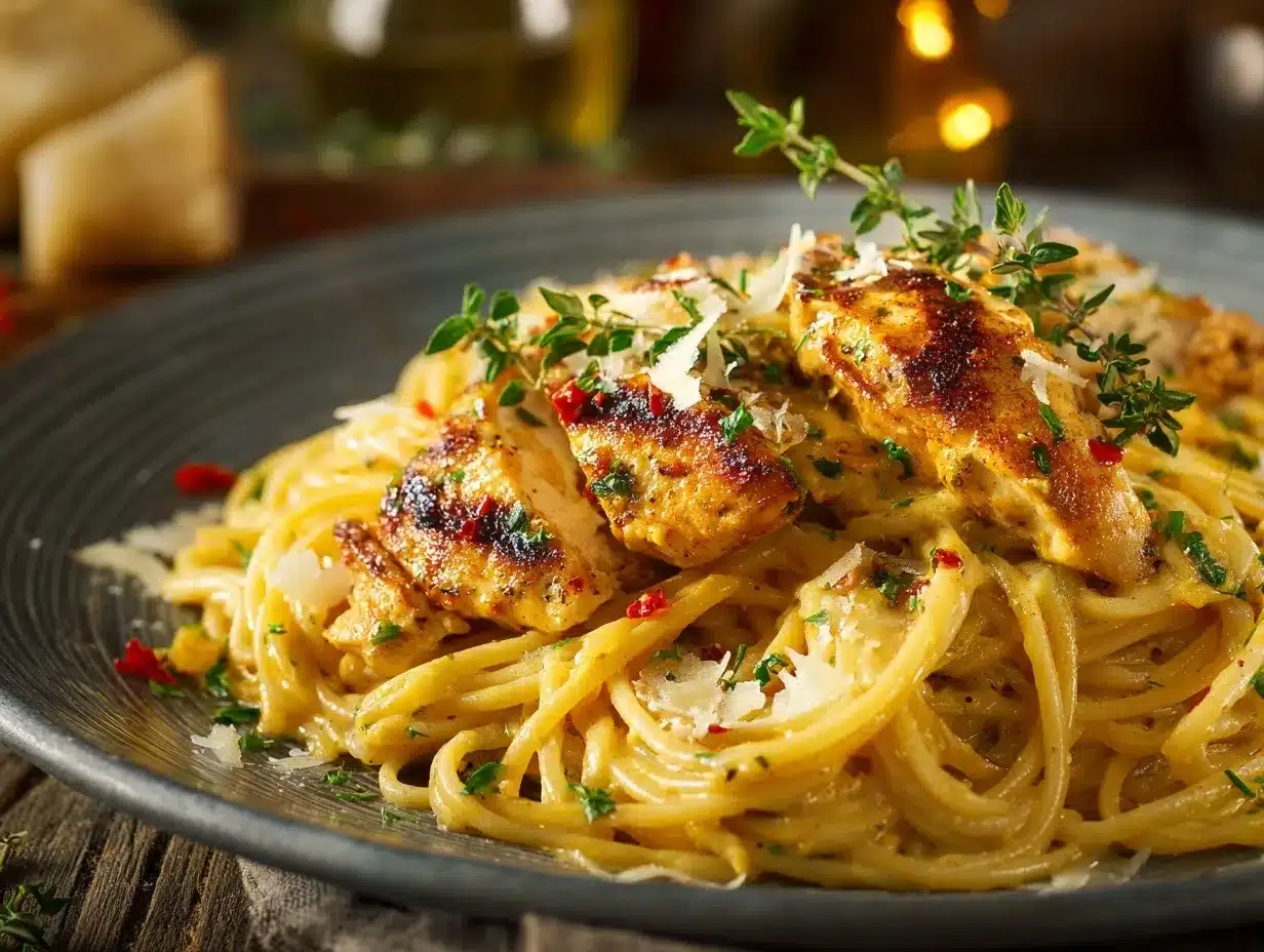 creamy Cajun chicken spaghetti preparation steps