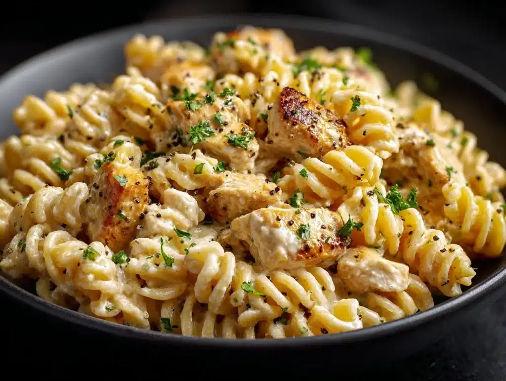 creamy parmesan chicken pasta - featured image