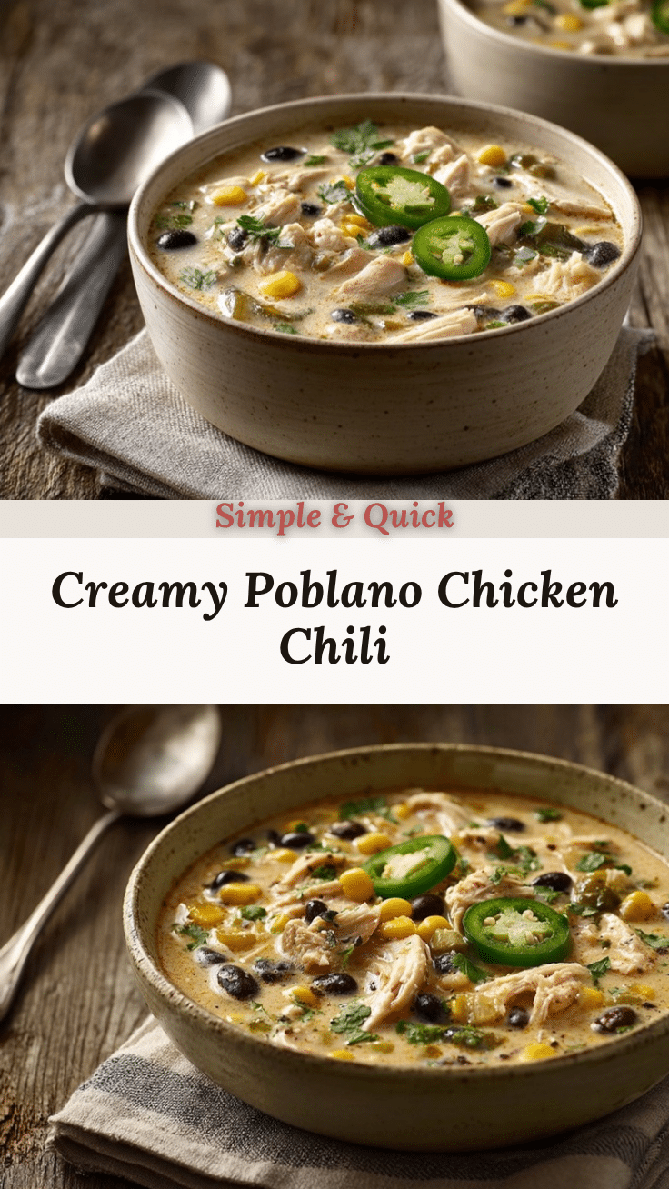 creamy poblano chicken chili recipe