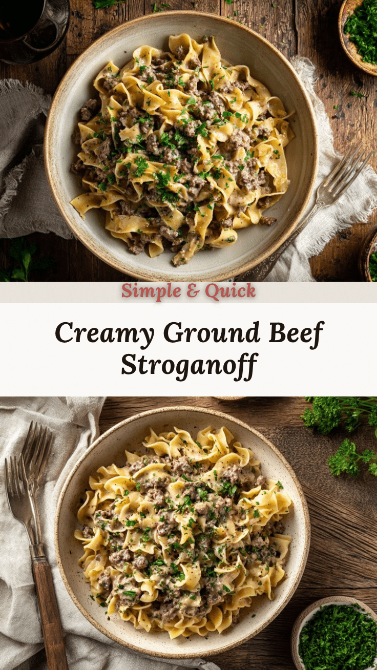 easy ground beef stroganoff recipe