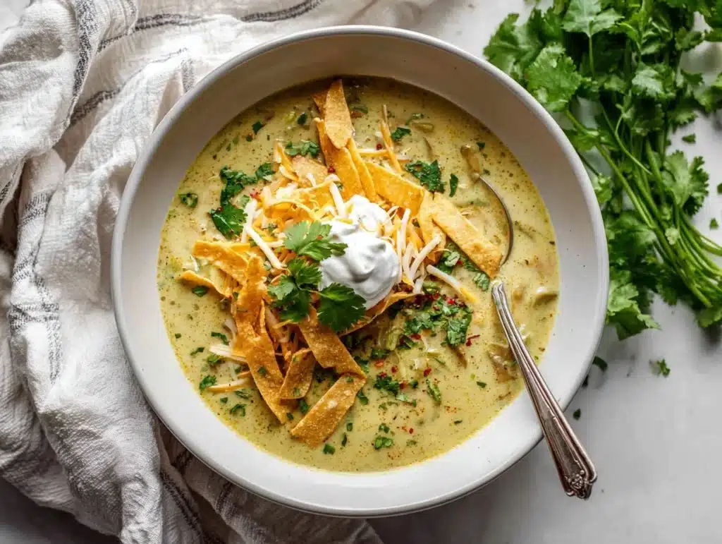 green chile chicken soup - featured image