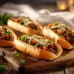 ground beef Philly cheesesteaks - featured image