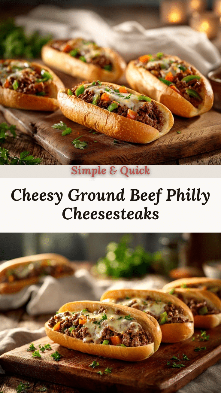 ground beef Philly cheesesteaks recipe