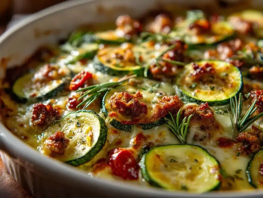 ground turkey zucchini casserole - featured image