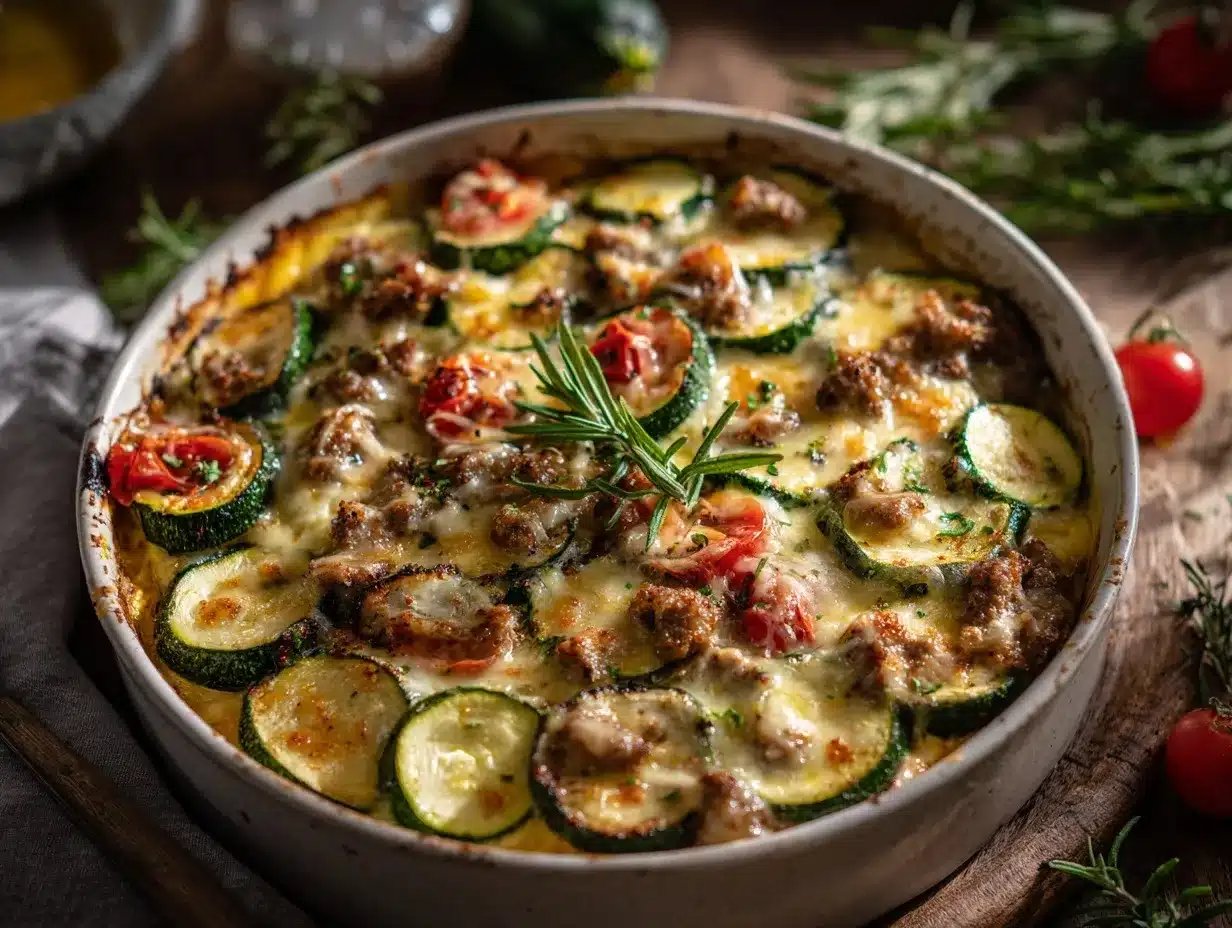 ground turkey zucchini casserole preparation steps