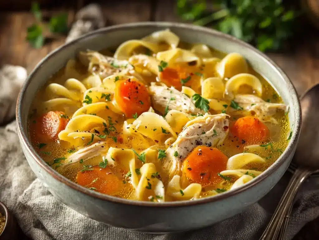 homemade chicken noodle soup - featured image