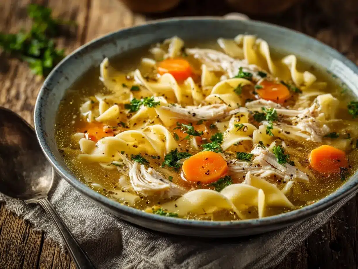 homemade chicken noodle soup preparation steps