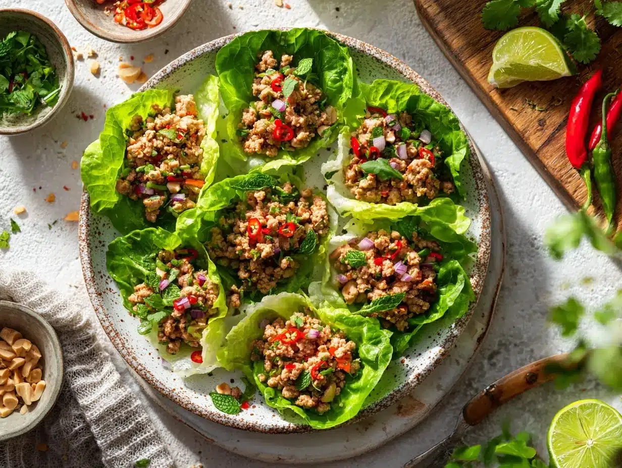 turkey larb lettuce cups preparation steps