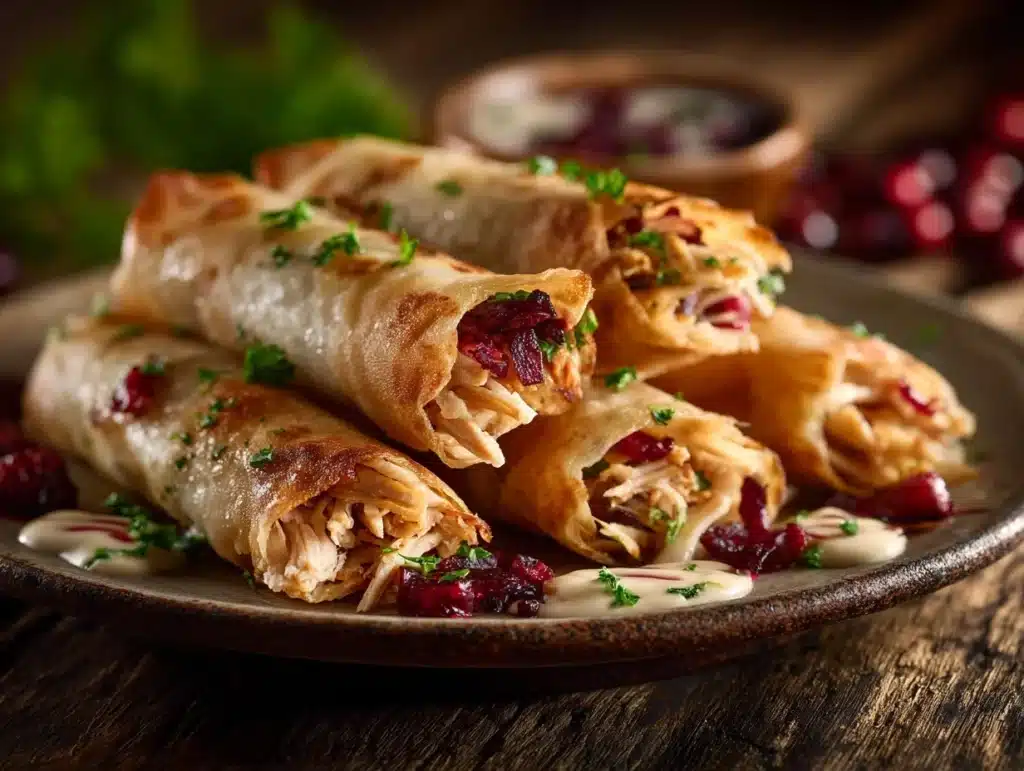 turkey spring rolls - featured image