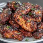 air fryer garlic parmesan chicken wings - featured image