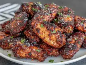 air fryer garlic parmesan chicken wings - featured image