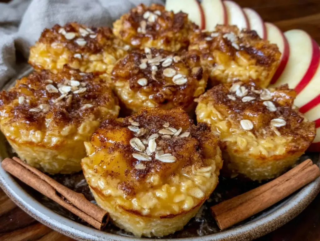 apple cinnamon baked oatmeal cups - featured image