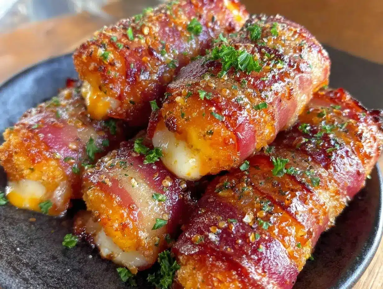 bacon-wrapped mozzarella sticks preparation steps