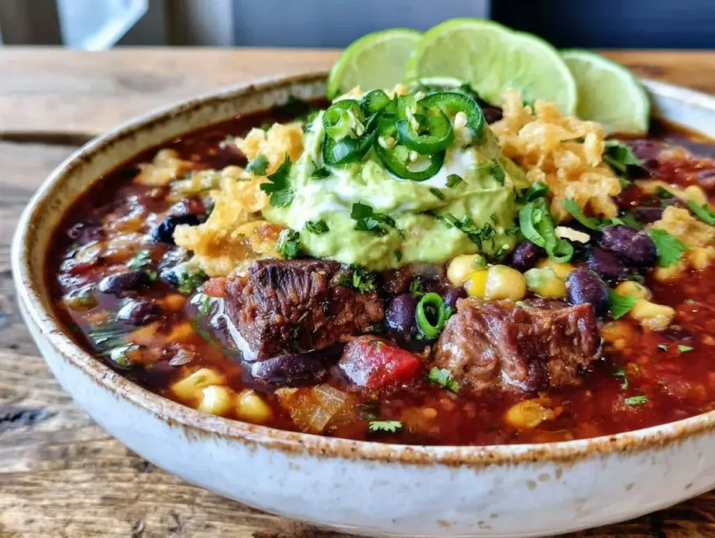 beef and bean taco soup - featured image