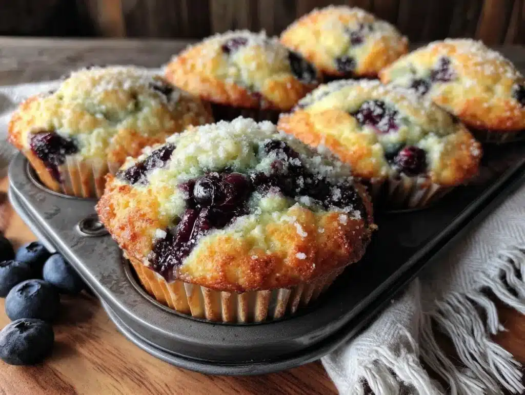 blueberry protein muffins - featured image