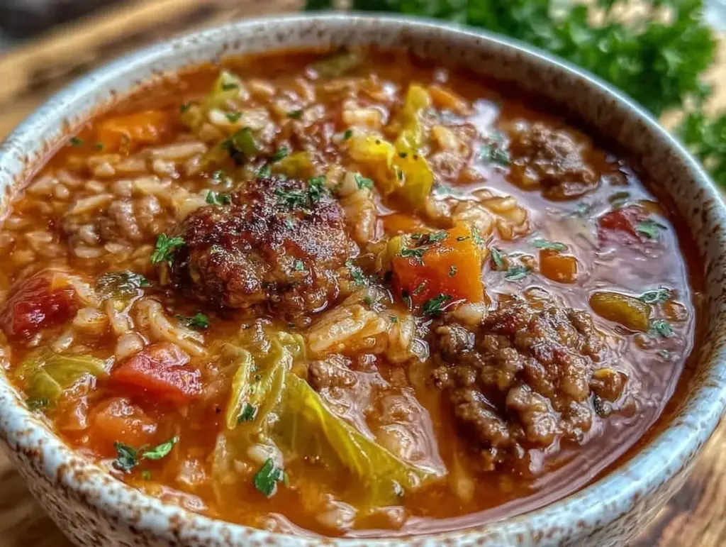 cabbage roll soup with ground beef - featured image