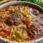 cabbage roll soup with ground beef - featured image