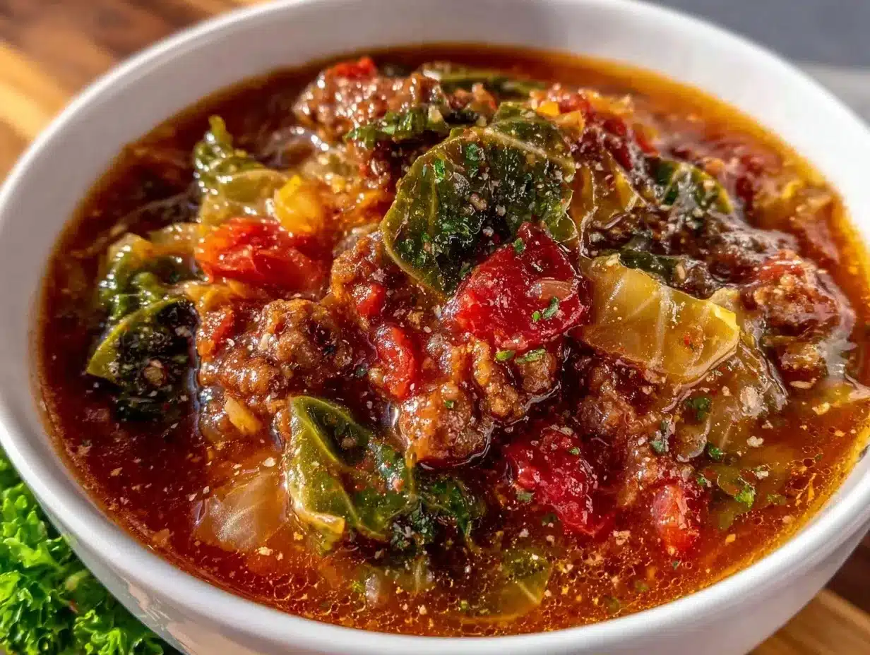 cabbage roll soup with ground beef preparation steps