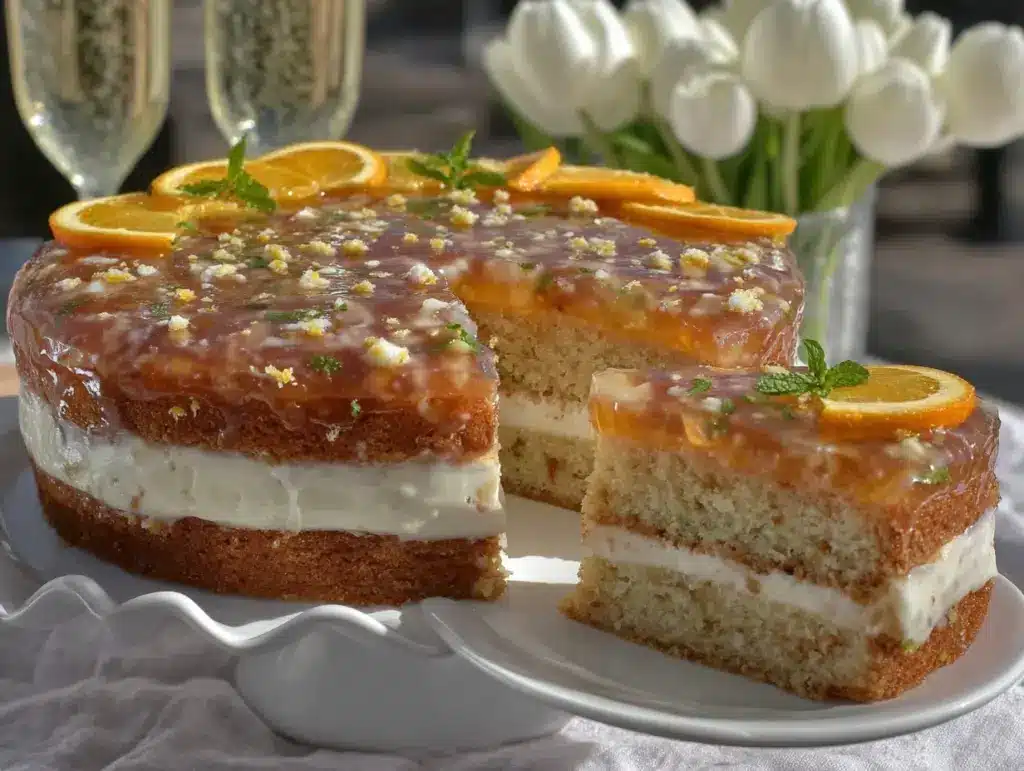 Champagne Jelly Mimosa Cake - featured image