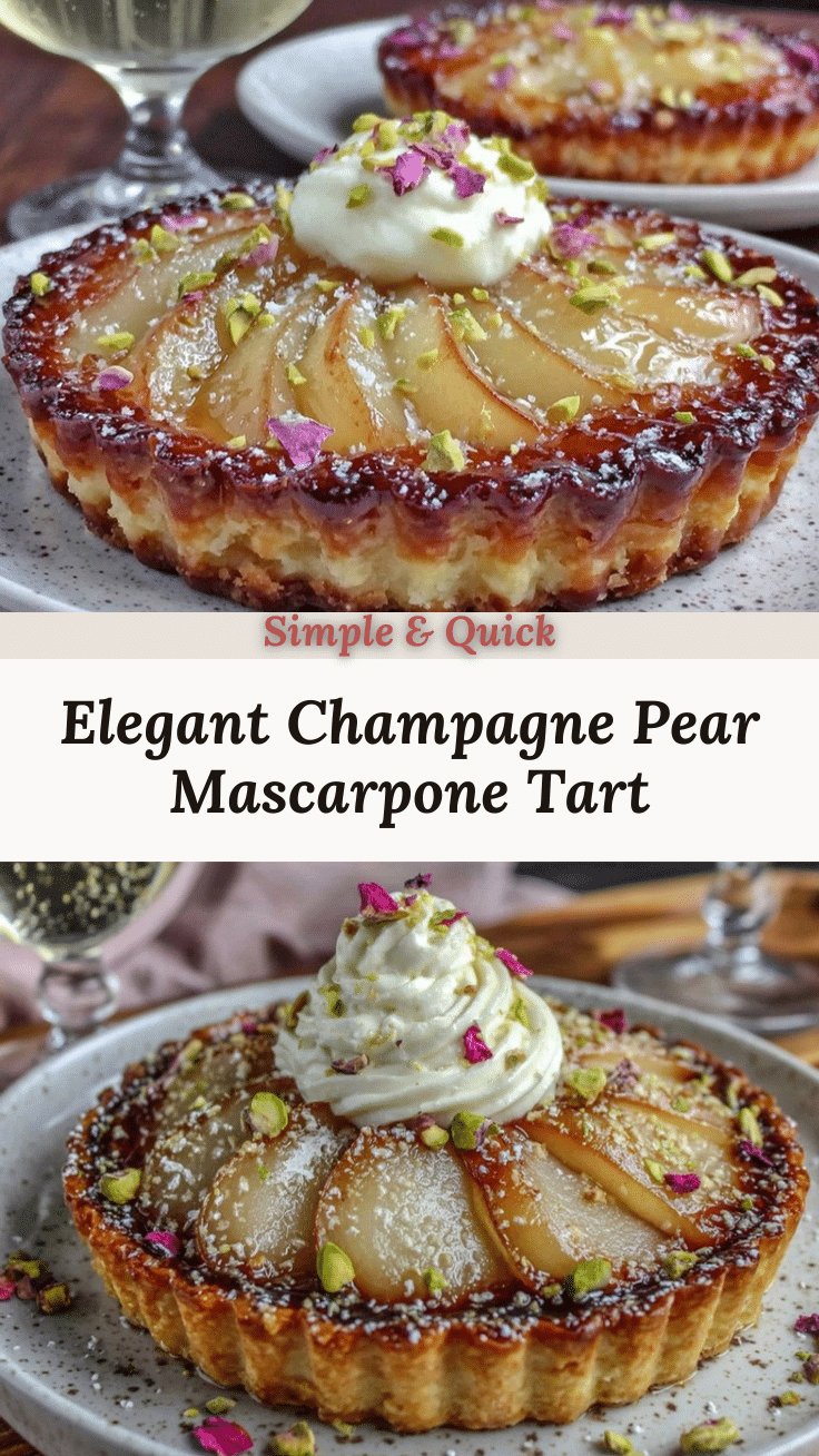 Champagne Poached Pear Tart recipe
