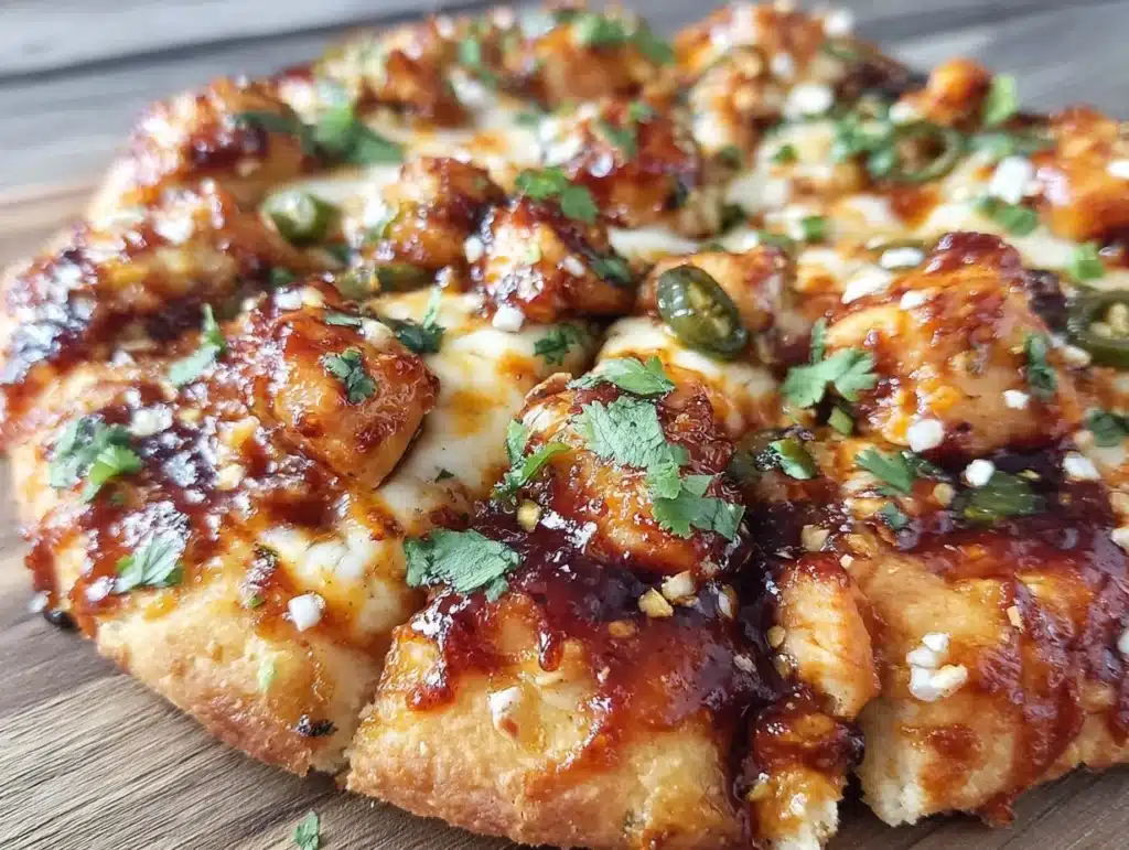 chili garlic chicken pizza - featured image