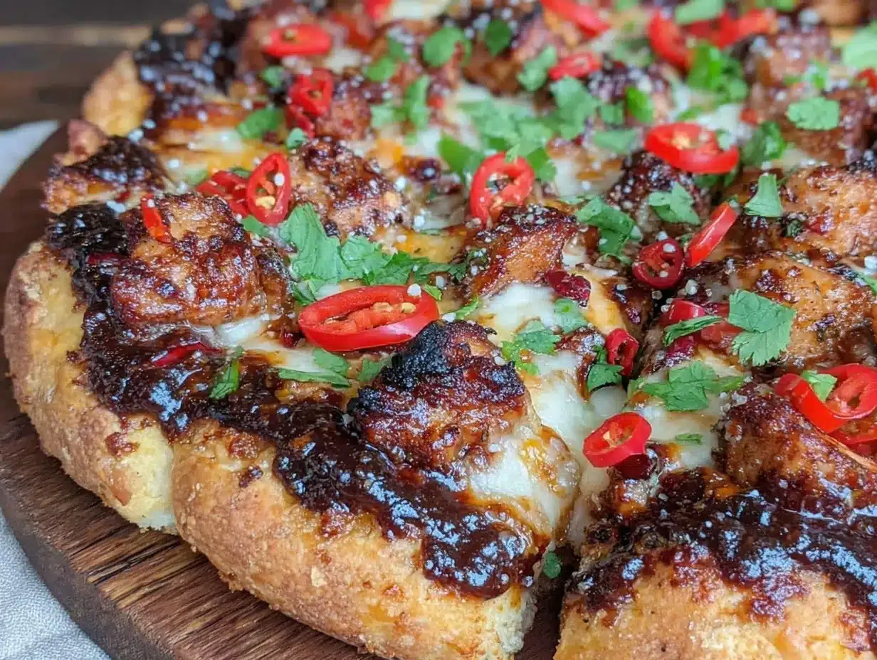 chili garlic chicken pizza preparation steps