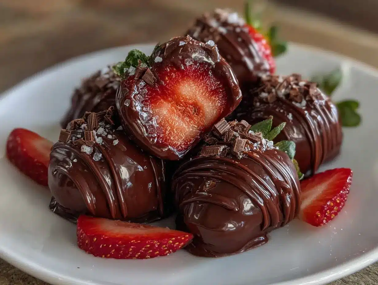 Chocolate-Covered Strawberry Heart Truffles preparation steps