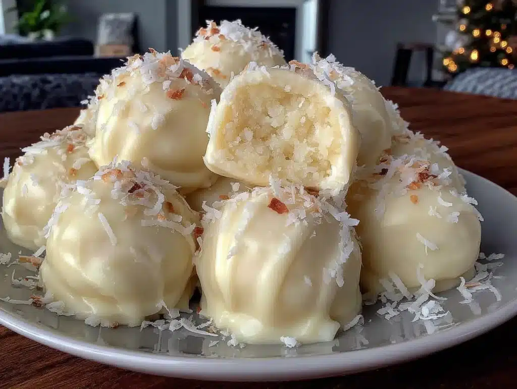 condensed milk snowball truffles - featured image