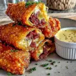corned beef and cabbage egg rolls - featured image
