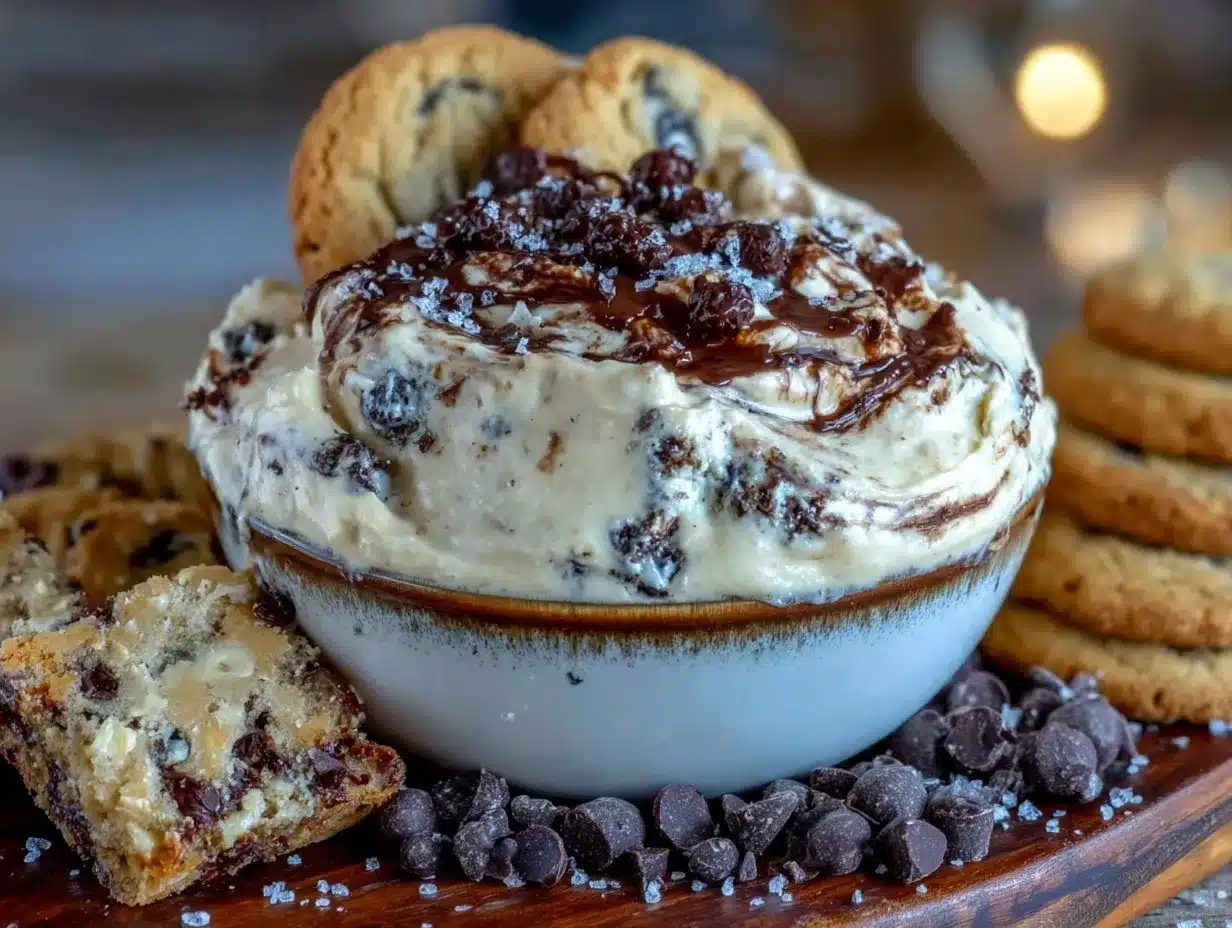 creamy chocolate brownie cookie dough dip preparation steps