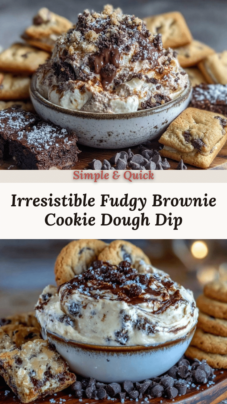 creamy chocolate brownie cookie dough dip recipe