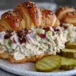 creamy dill pickle chicken salad - featured image