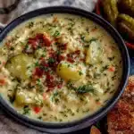 creamy dill pickle soup - featured image