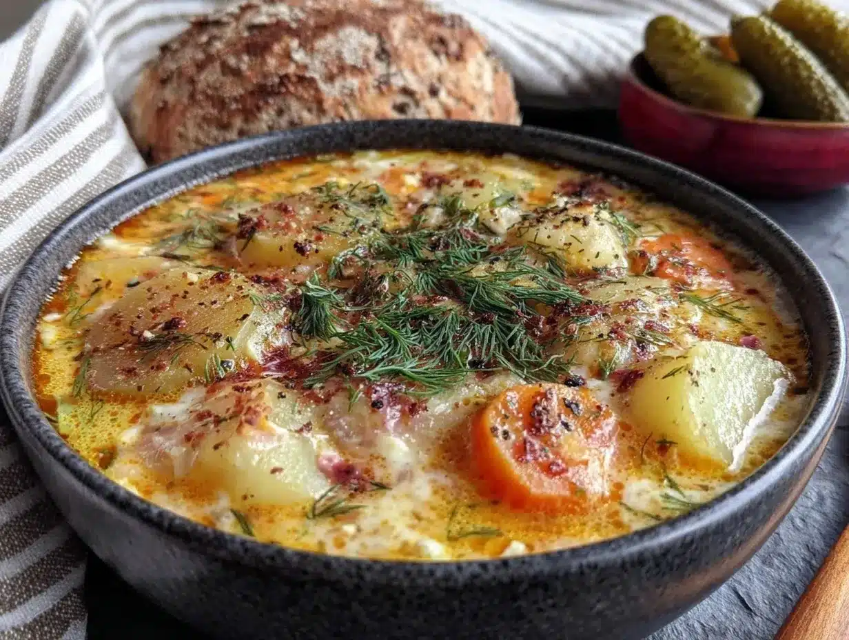 creamy dill pickle soup preparation steps