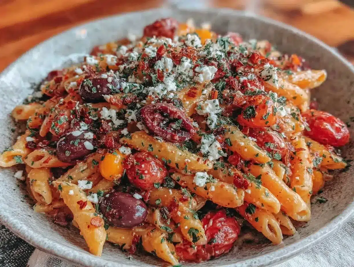 Creamy Greek Pasta preparation steps