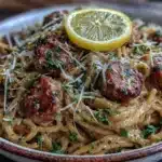 creamy sausage and lemon pasta - featured image