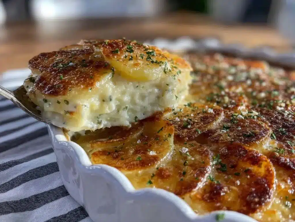 creamy scalloped potatoes - featured image