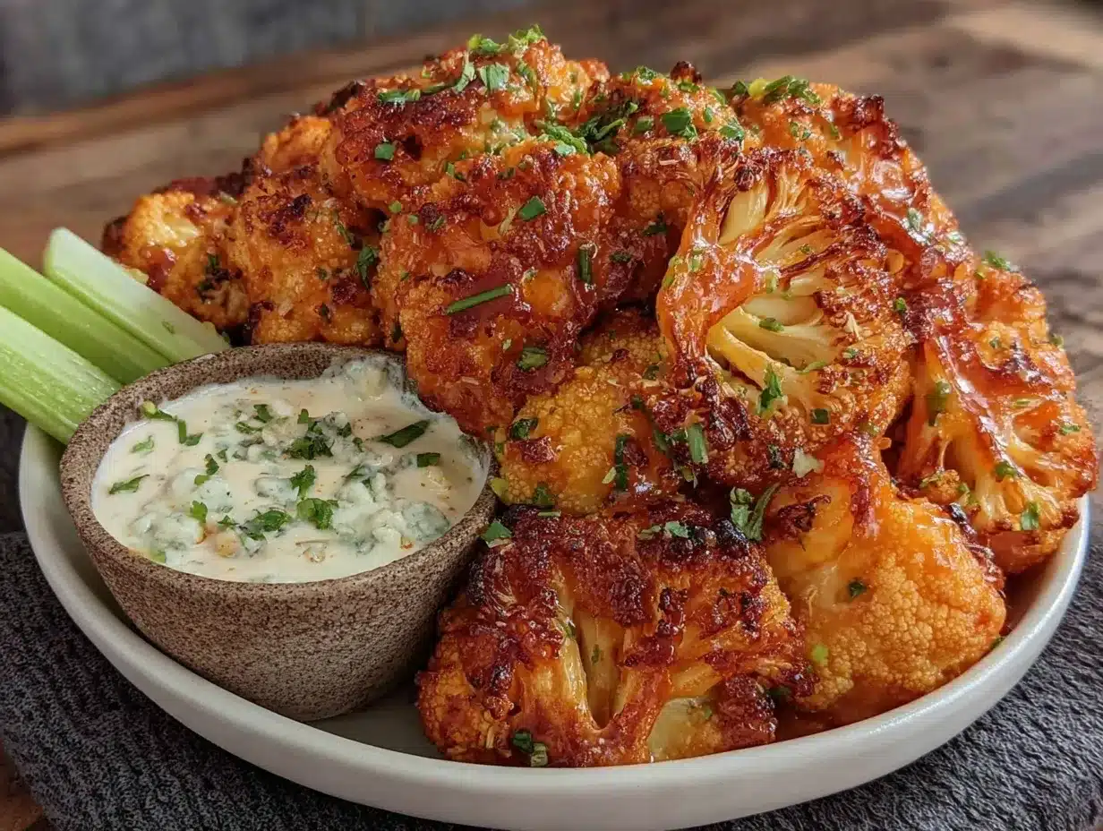 crispy buffalo cauliflower bites preparation steps