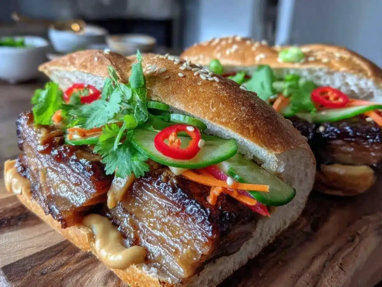 crispy pork belly bánh mì - featured image