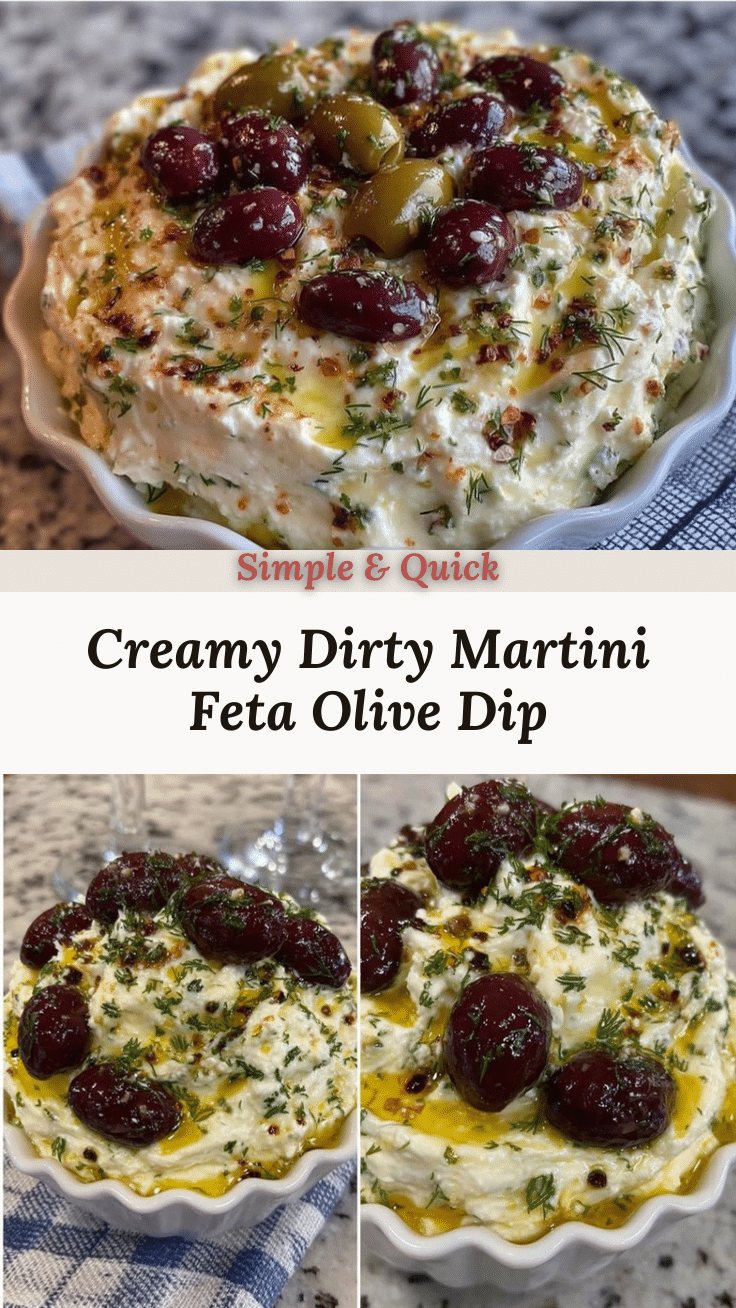 Dirty Martini Whipped Feta Dip recipe