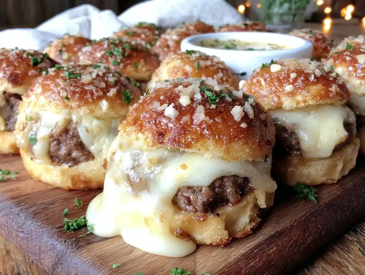 Garlic Parmesan Cheeseburger Bombs preparation steps