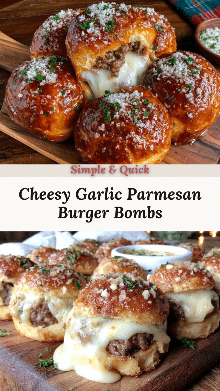 Garlic Parmesan Cheeseburger Bombs recipe